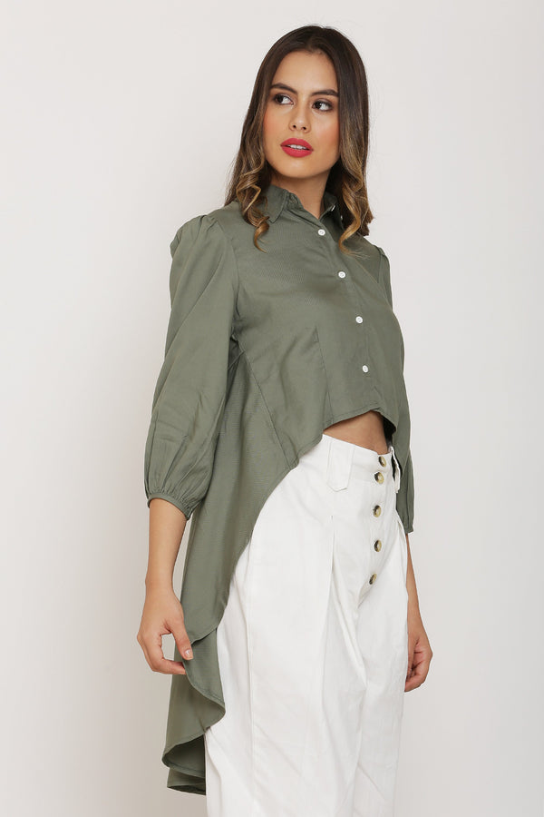 Fern green High-Low Top