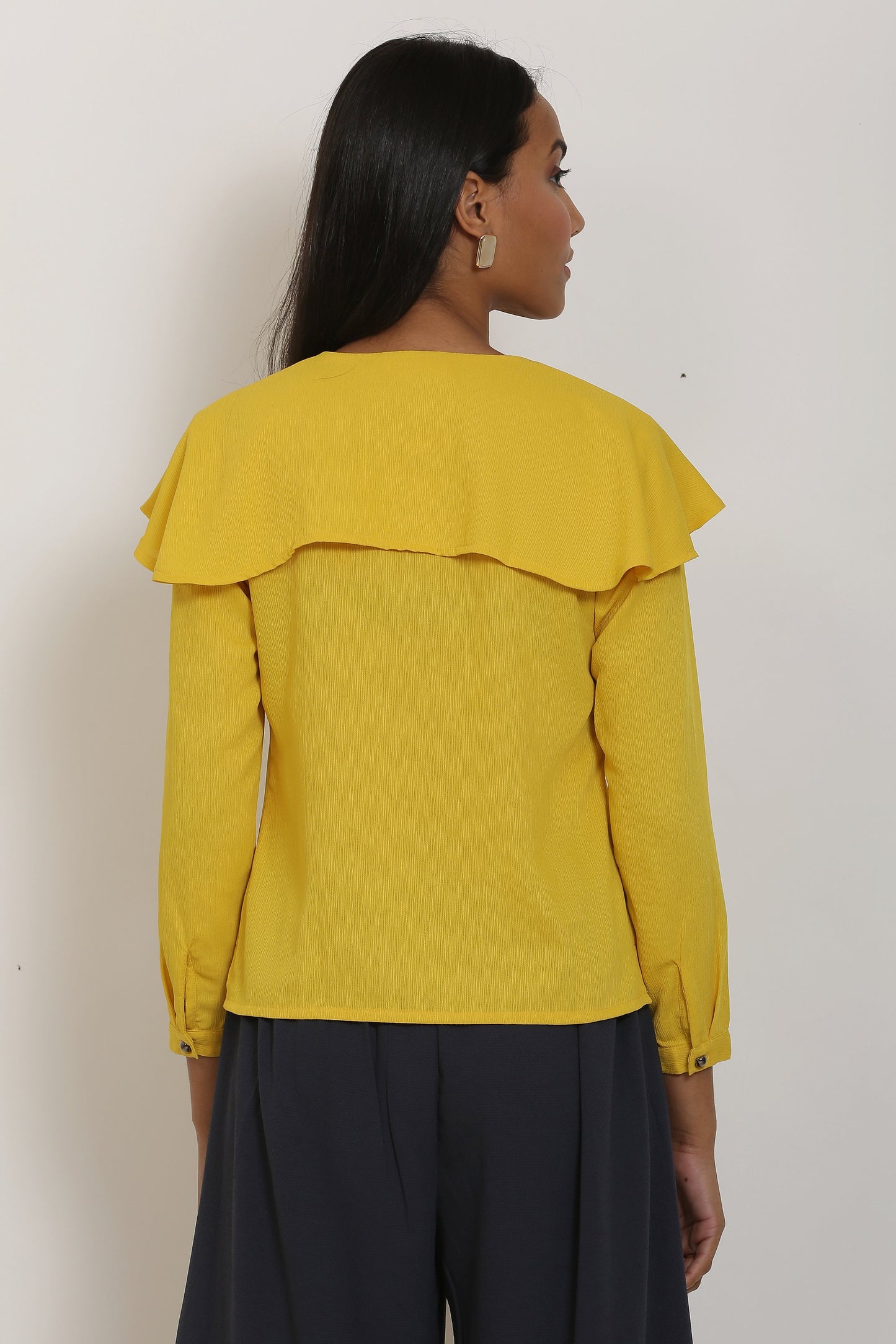 Yellow Cape Collar Top