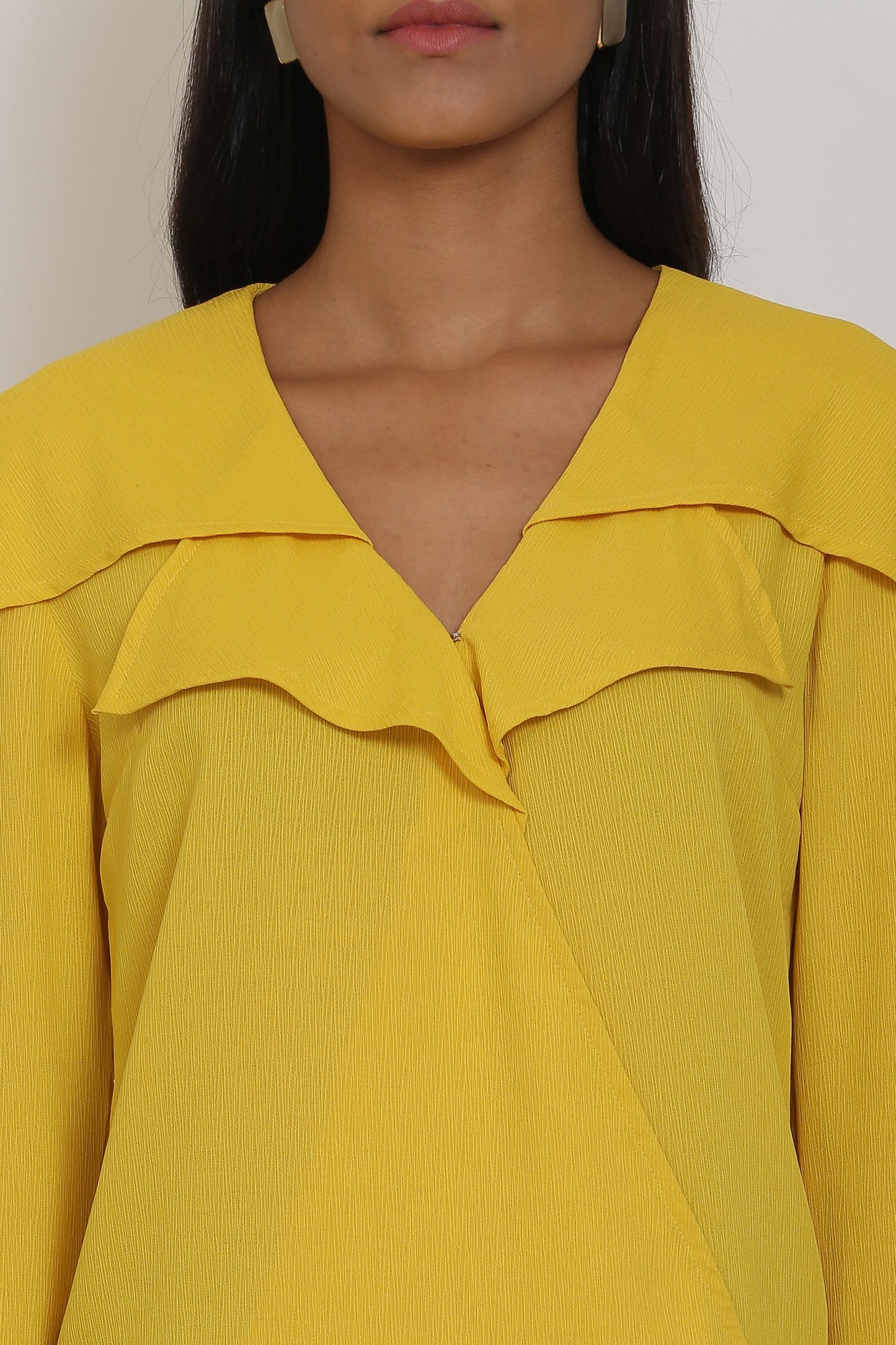 Yellow Cape Collar Top