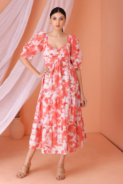 Marigold Tie Dye Midi Dress