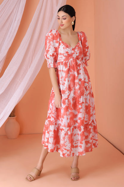 Marigold Tie Dye Midi Dress