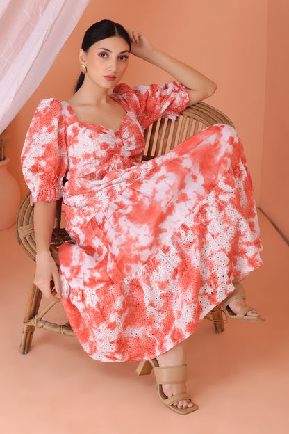 Marigold Tie Dye Midi Dress