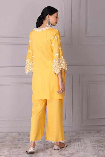 Sun Tuscan Scallop Embroidered Kurta Set