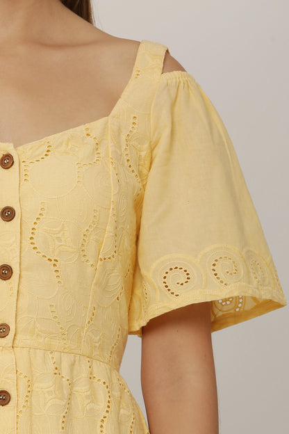 Mango Schiffli Midi Dress