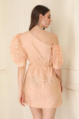 Peach Organza Short Dress