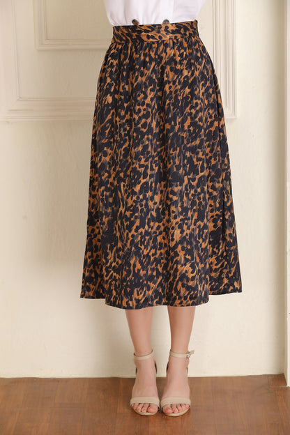 Animal Print Midi Skirt