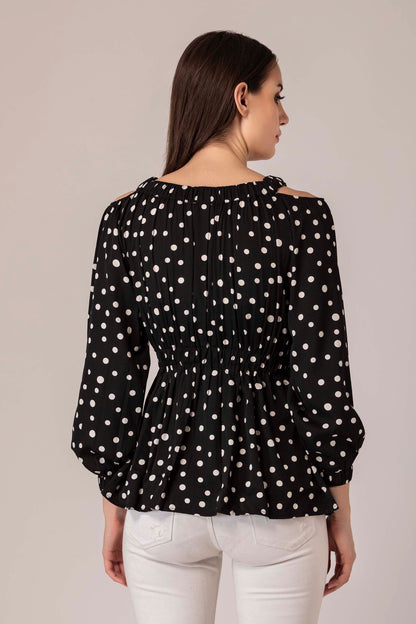 Black and White Polka Dot Top