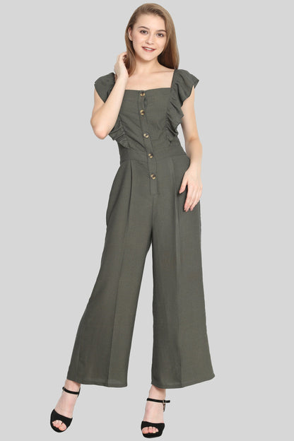 Basil Ruffle Jumpsuit