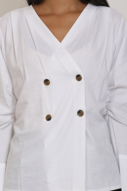 White Overlap Shirt