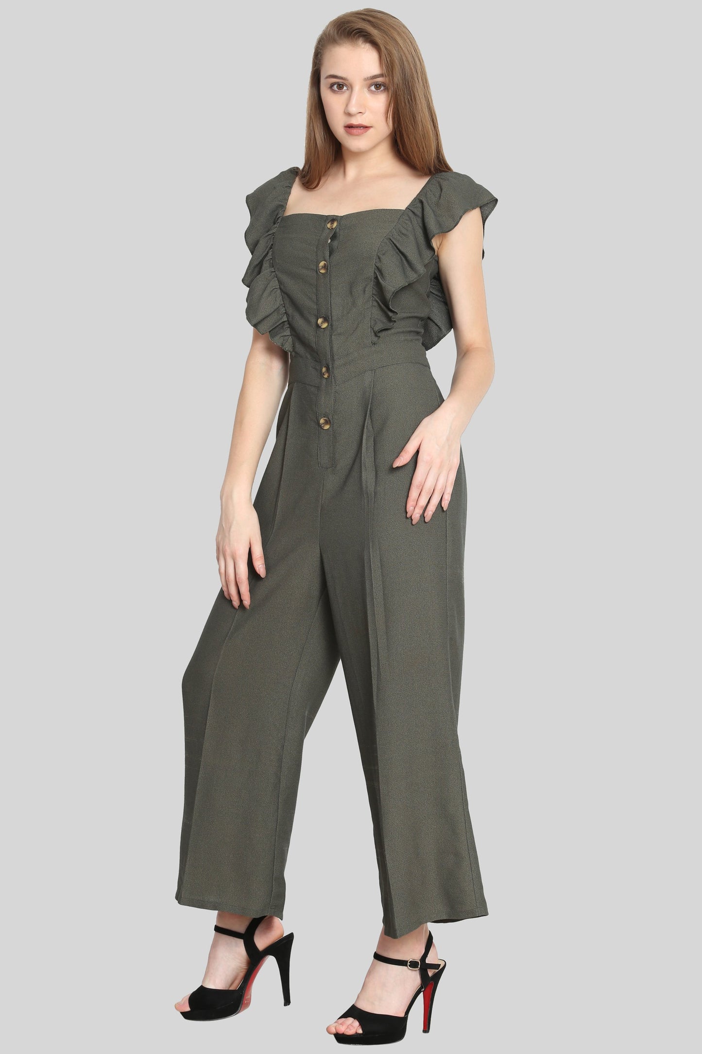 Basil Ruffle Jumpsuit