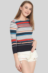 Multicoloured striped T-shirt