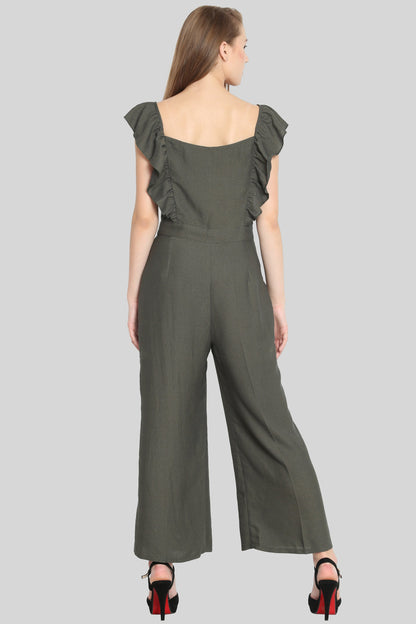Basil Ruffle Jumpsuit