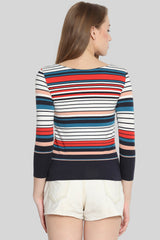 Multicoloured striped T-shirt