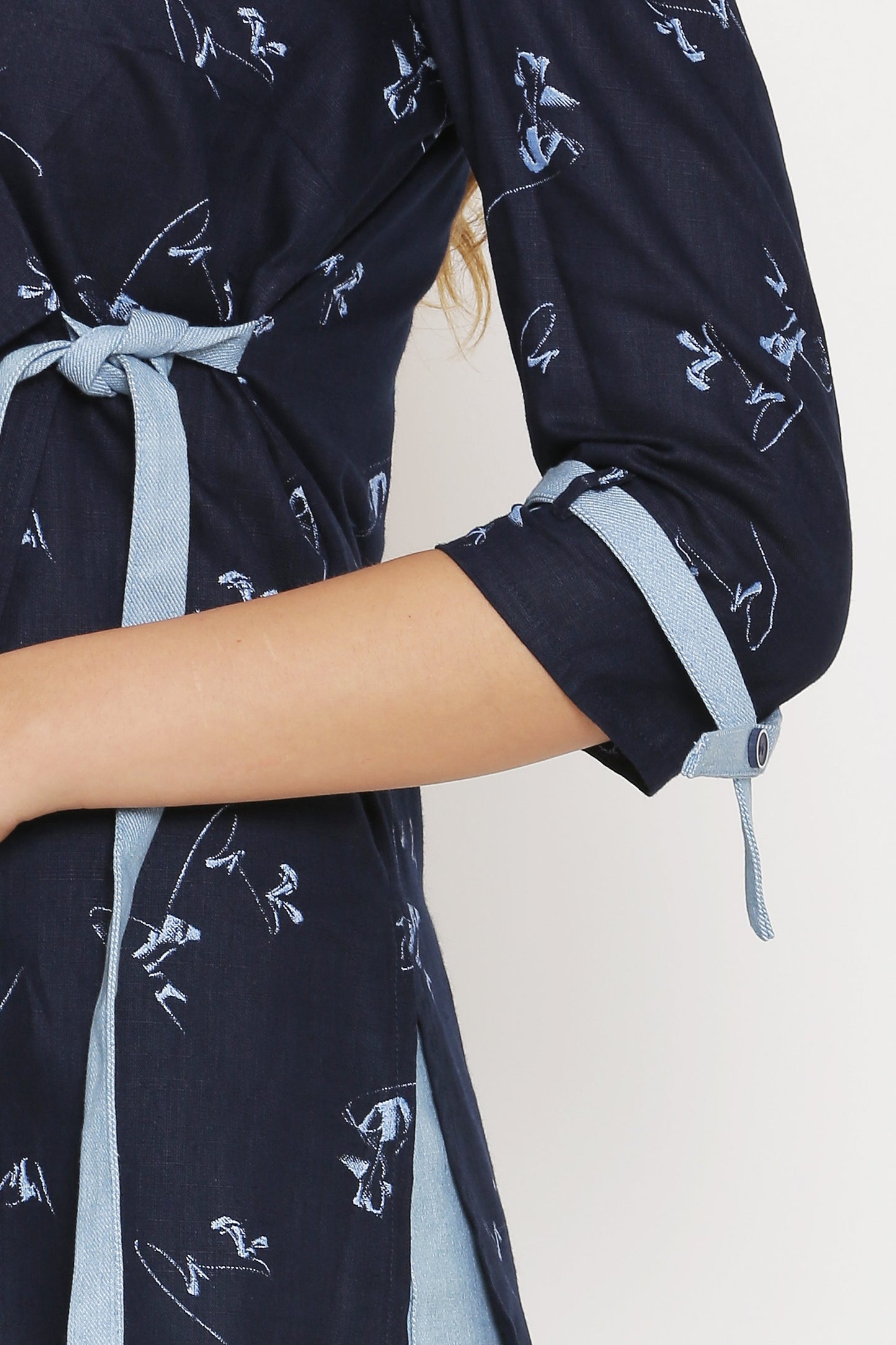 Navy Wrap Blazer Top