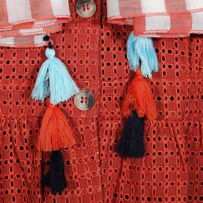 Rust and White Stripes Stole