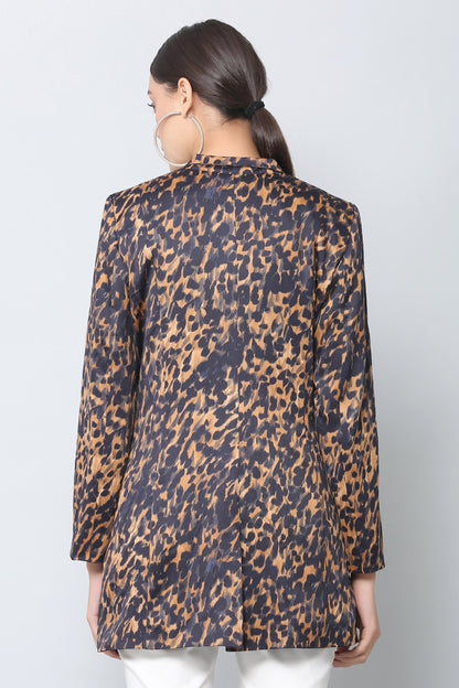 Animal Print Longline Blazer