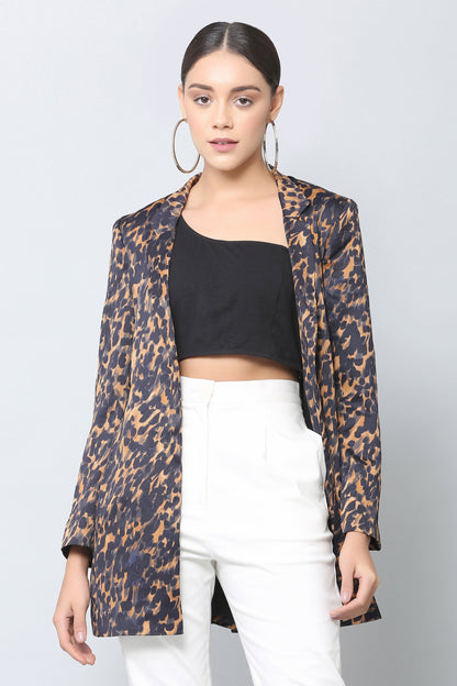 Animal Print Longline Blazer
