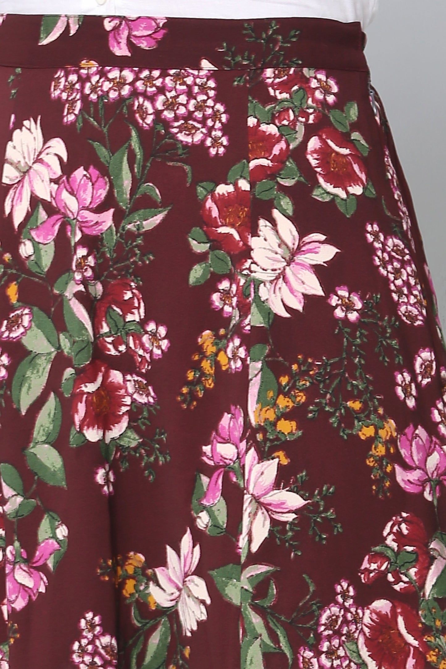 Rosewood Print Midi Skirt