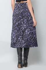 Electric Blue Print Midi Skirt