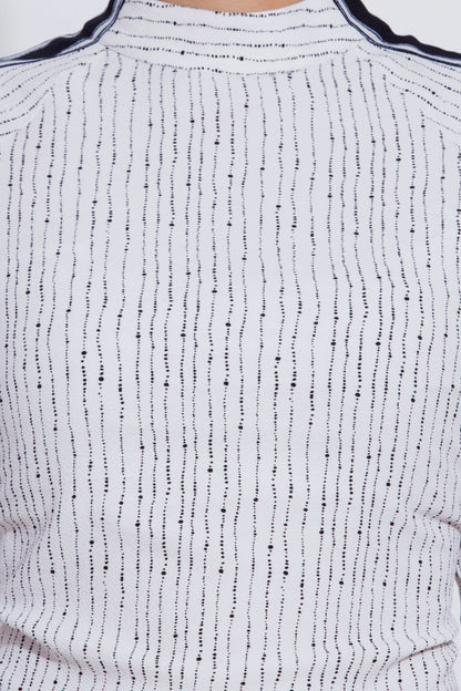 White Printed Crop Top