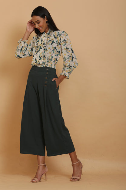 Cream Floral Wrap Top