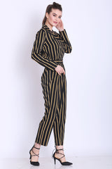 Black and Yellow Stripes Jumpsuit