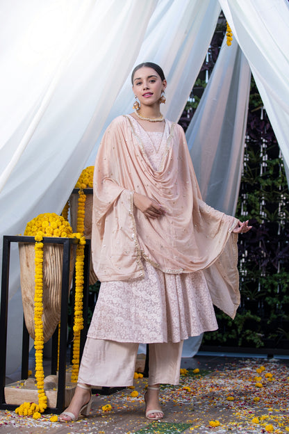 Caramel Lucknowi Chikankari Suit Set