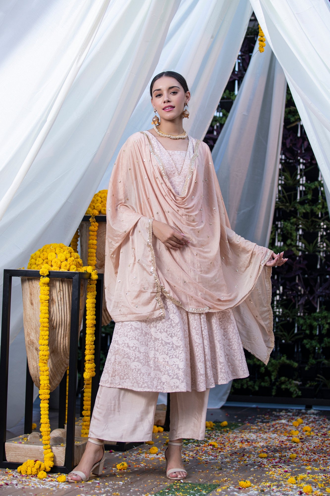 Caramel Lucknowi Chikankari Suit Set