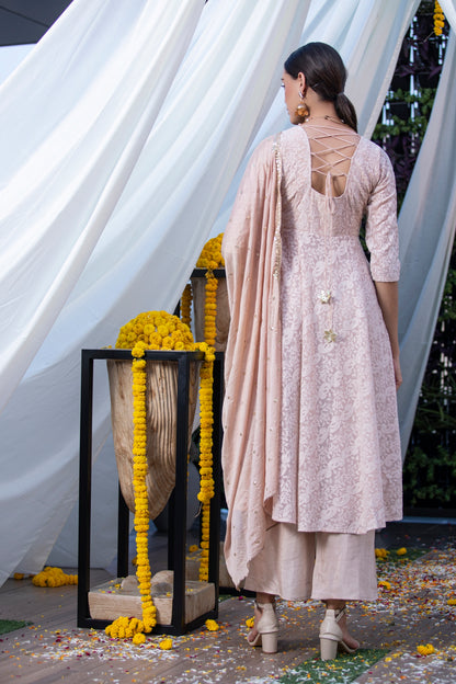 Caramel Lucknowi Chikankari Suit Set