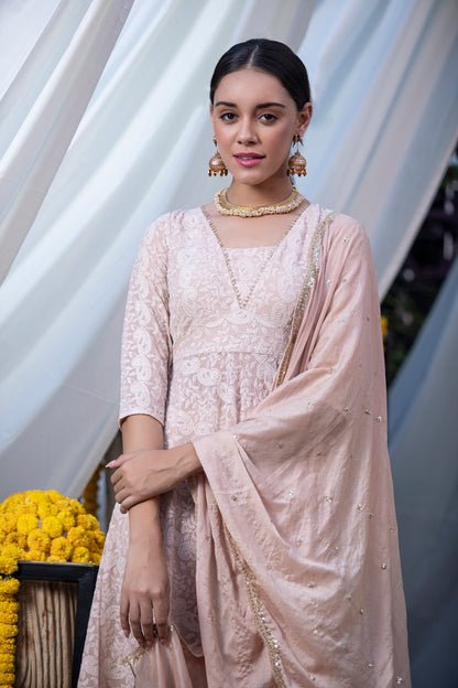 Caramel Lucknowi Chikankari Suit Set