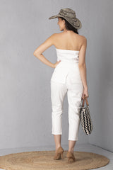 High Waist White Pants