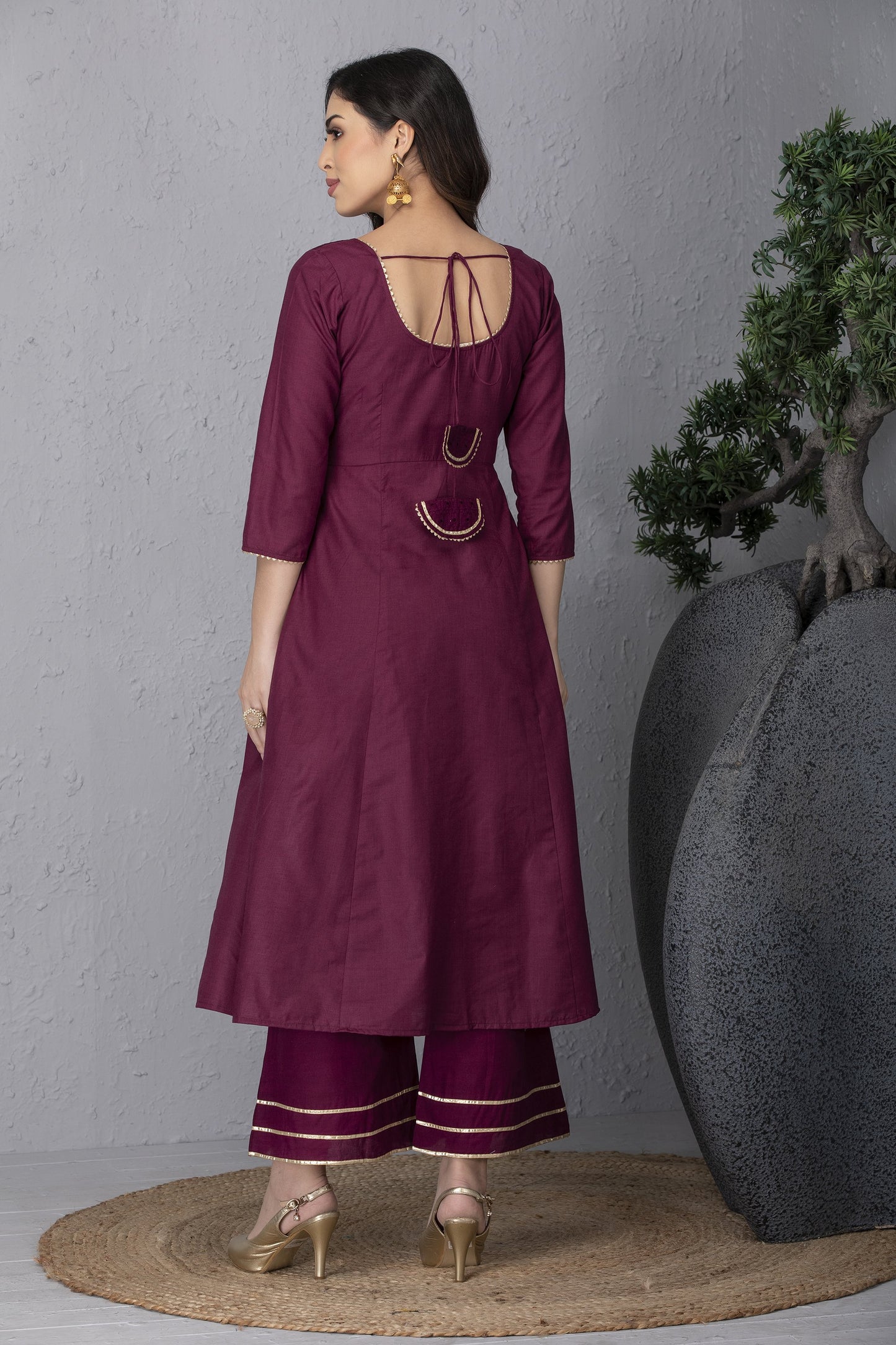 Wild Berry Embroidered Kurta Set with Dupatta