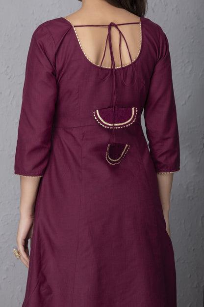 Wild Berry Embroidered Kurta Set with Dupatta