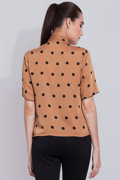 Cinnamon polka blouse