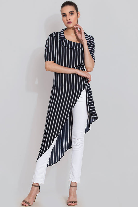 Navy stripes maxi top