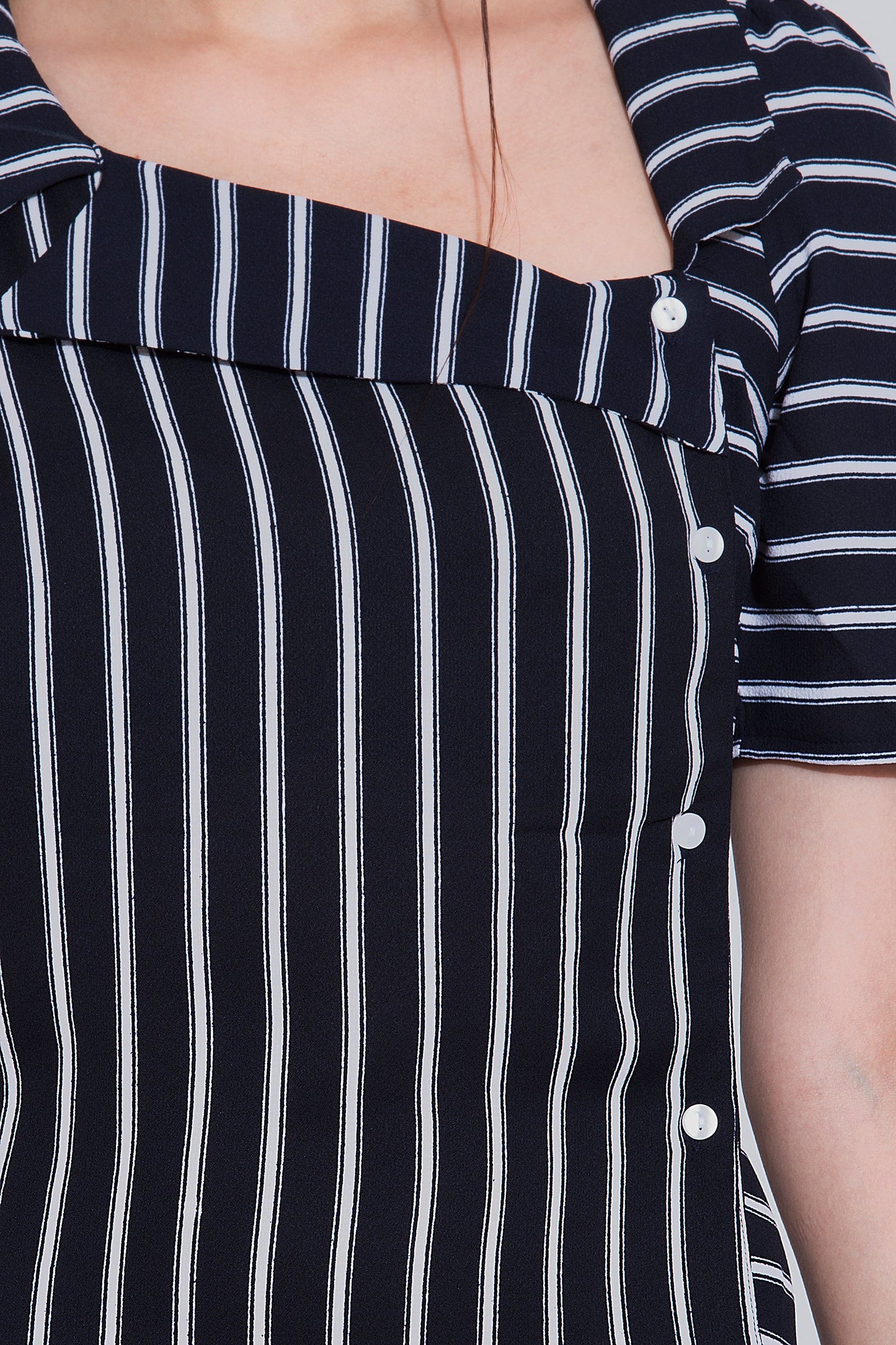 Navy stripes maxi top