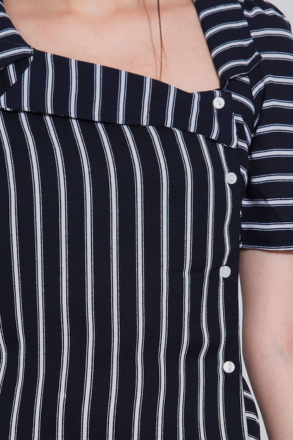 Navy stripes maxi top