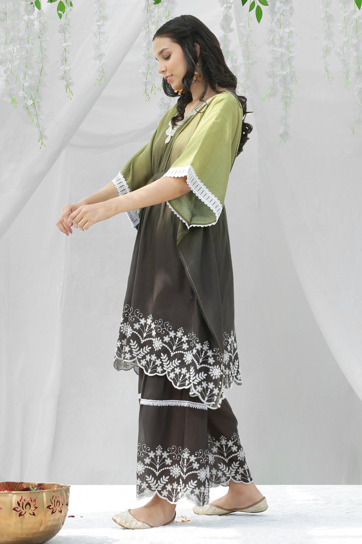 Moss Ombre Kaftan Set