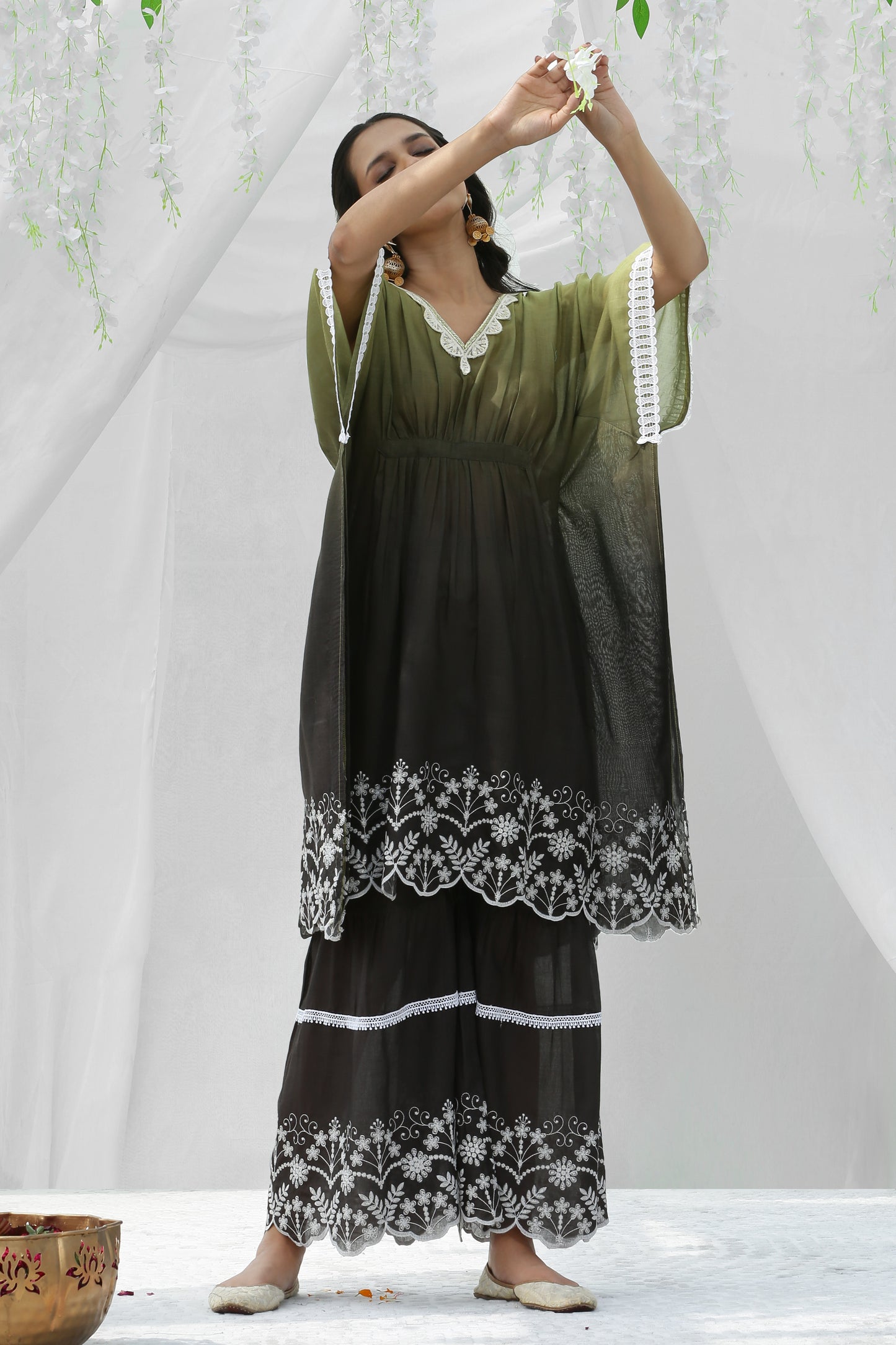 Moss Ombre Kaftan Set
