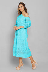 Sea Blue Midi Dress
